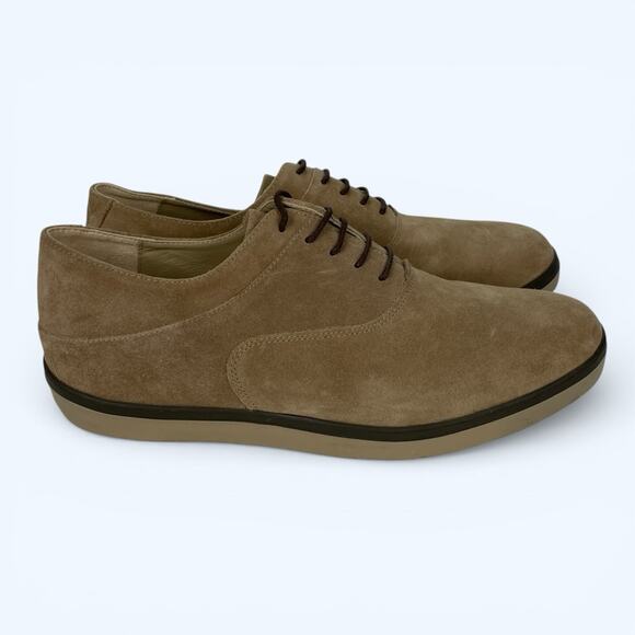 FitFlop Mens Lewis Suede Lace up Pebble Tan Suede Oxford Sneaker Comfort SZ 11